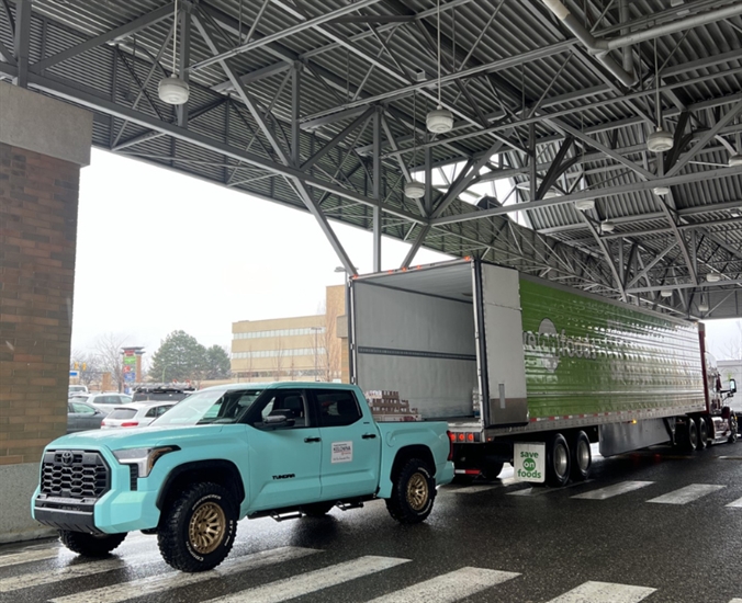 Kelowna Toyota loading food donations for Okanagan Food Bank