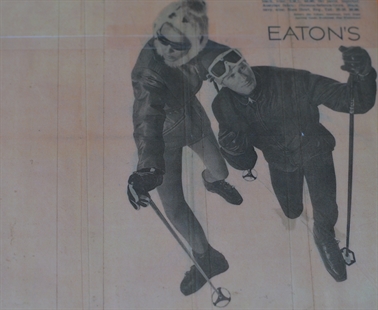 Dag modelling ski clothes in an Eaton's ad. 
